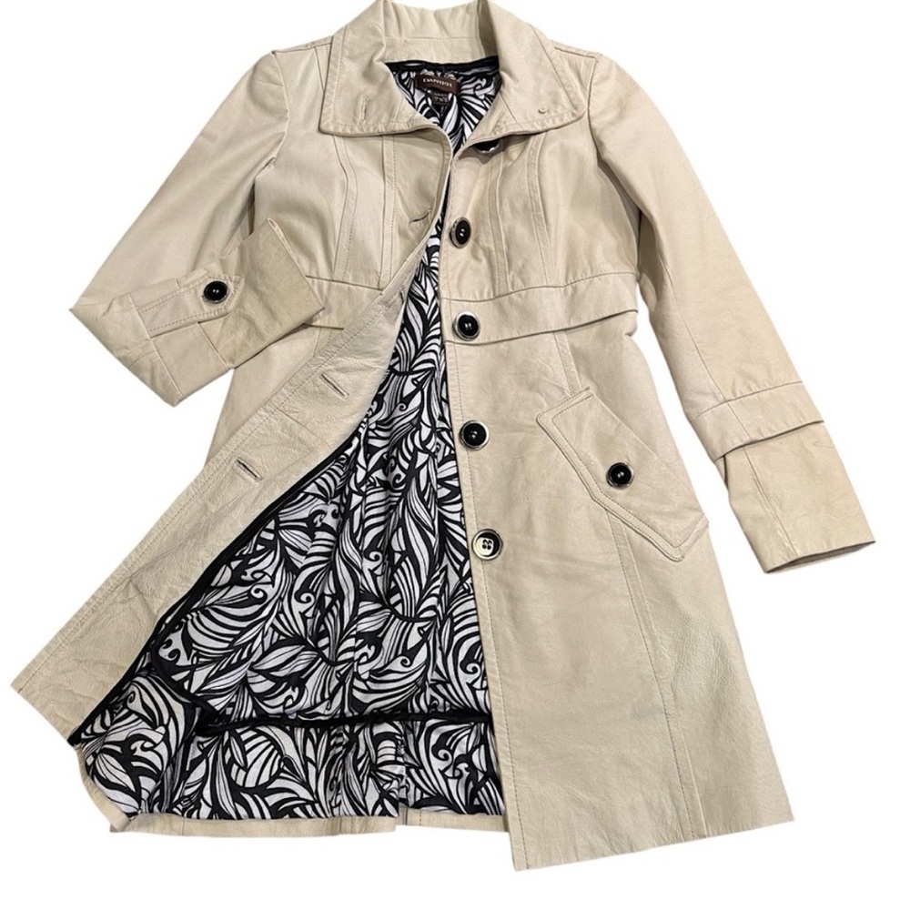 DANIER Beige Leather Trench Coat